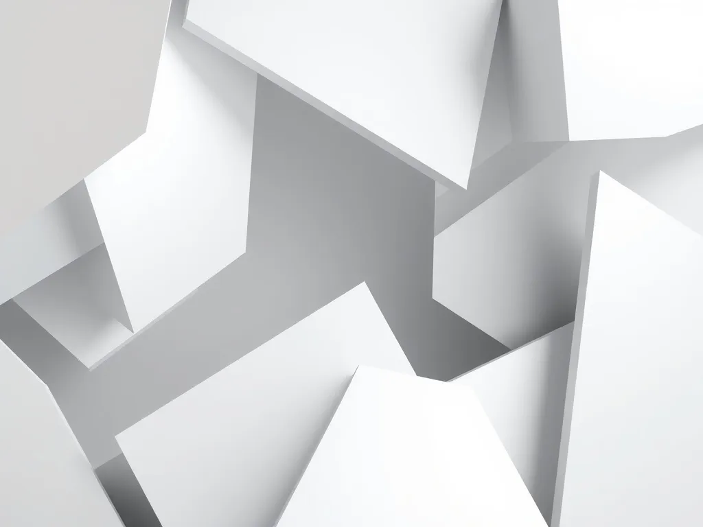 Abstract geometric shapes in silver and white colors, soft s