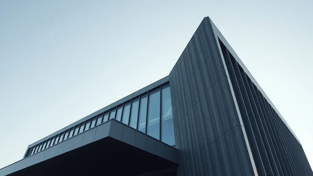 Modern architectural building in Gyor, Hungary, shot from a