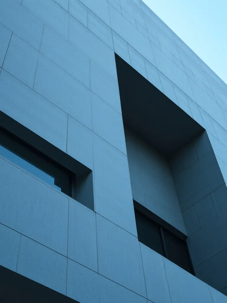 Minimalist architectural detail of a modern concrete buildin